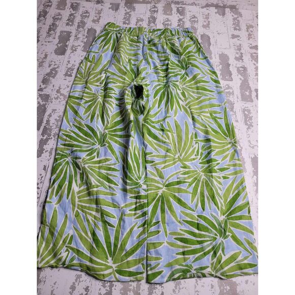 3529 Sigrid Olsen 100% Linen Floral Pants Women's Medium - Picture 2 of 5